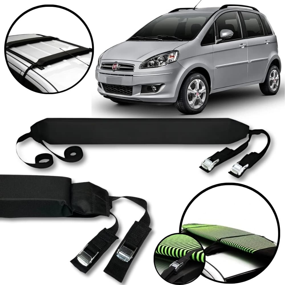 Rack Teto Prancha Surf Carro Com Cinta Fiat Ideia
