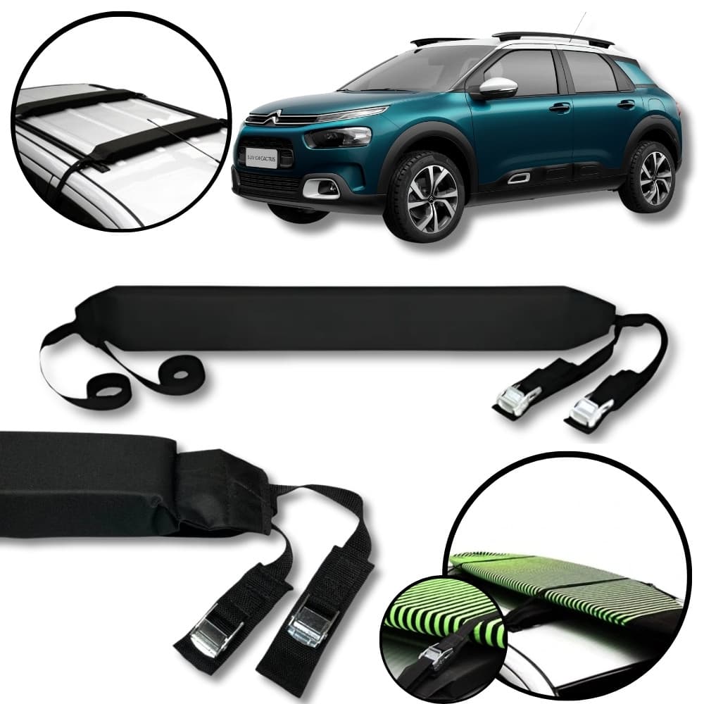 Rack Teto Prancha Surf Carro Com Cinta Citroen Cactus