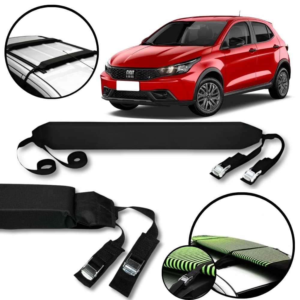 Rack Teto Prancha Surf Carro Com Cinta Fiat Argo