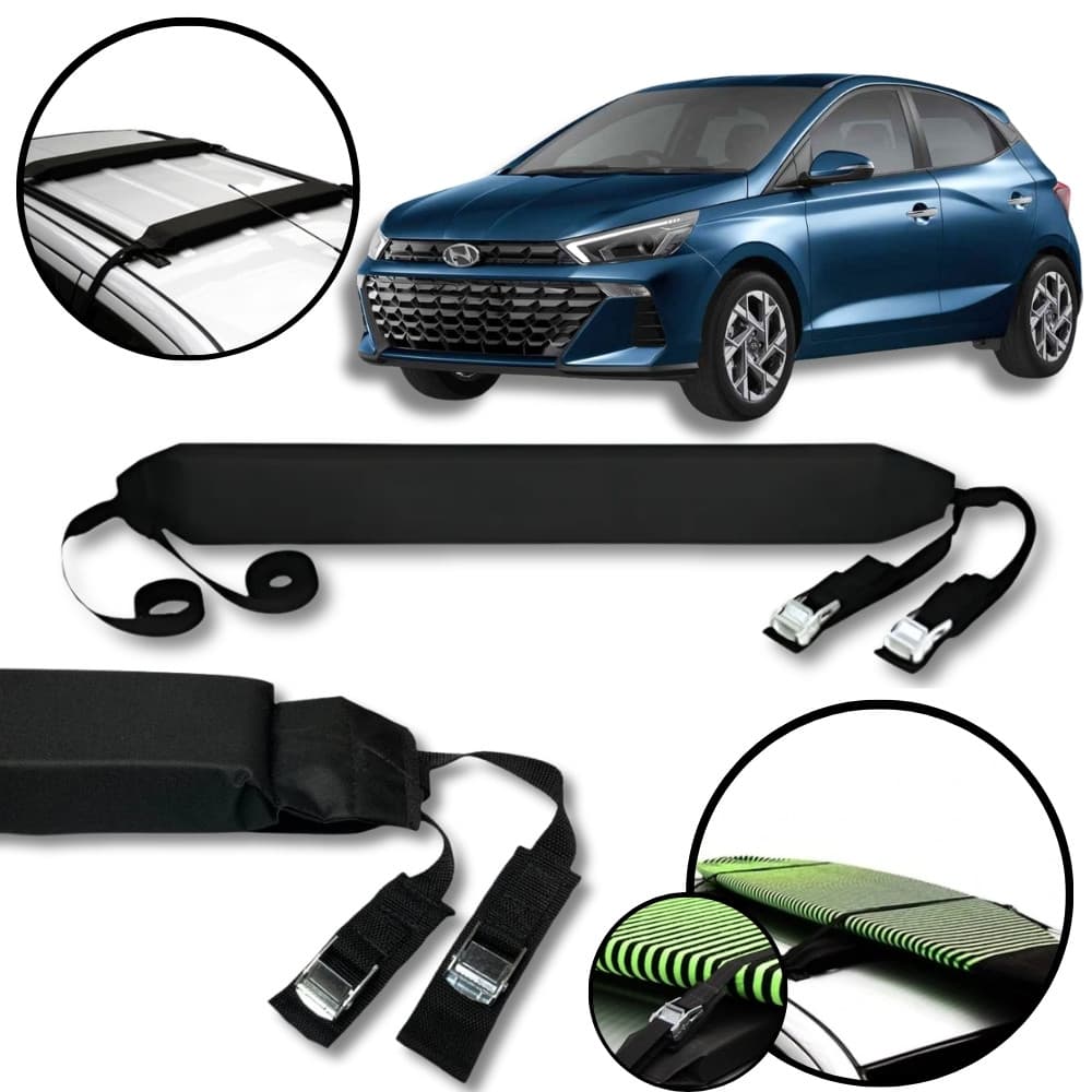 Rack Teto Prancha Surf Carro Com Cinta Hyundai Hb20 hb20s