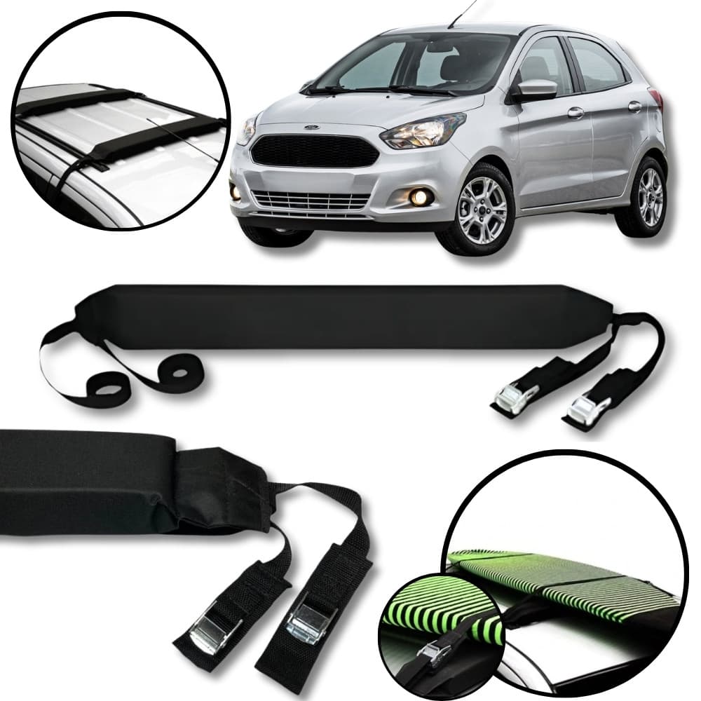 Rack Teto Prancha Surf Carro Com Cinta Ford Ka