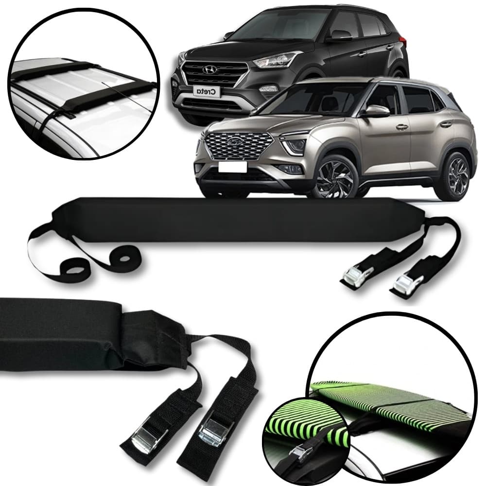 Rack Teto Prancha Surf Carro Com Cinta Hyundai Creta