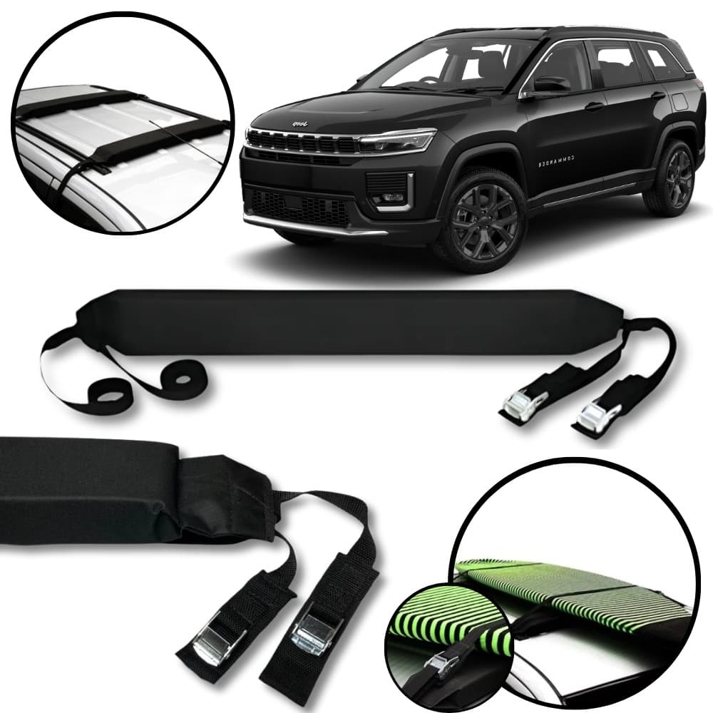 Rack Teto Prancha Surf Carro Com Cinta Jeep Commander