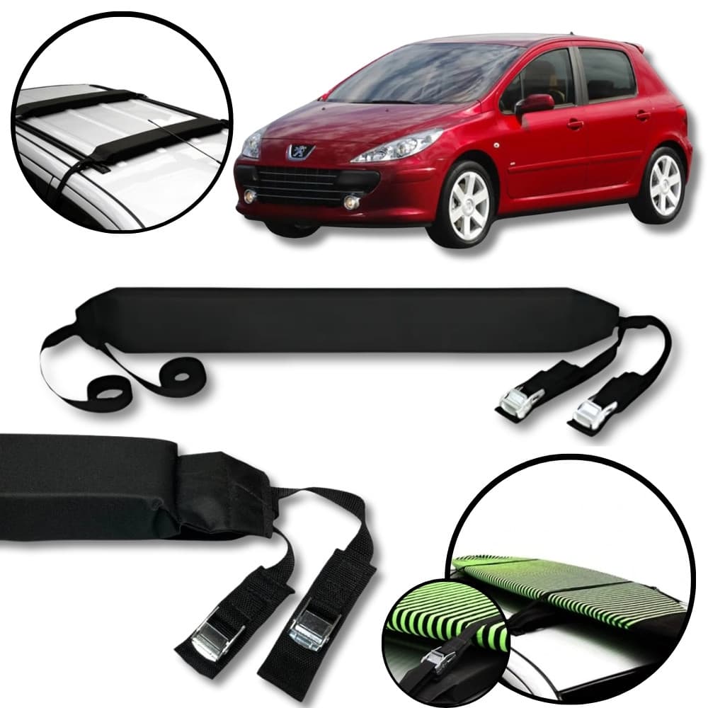 Rack Teto Prancha Surf Carro Com Cinta Peugeot 307