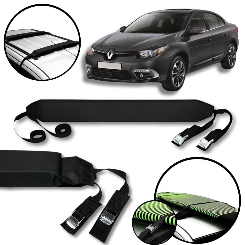 Rack Teto Prancha Surf Carro Com Cinta Renault Fluence