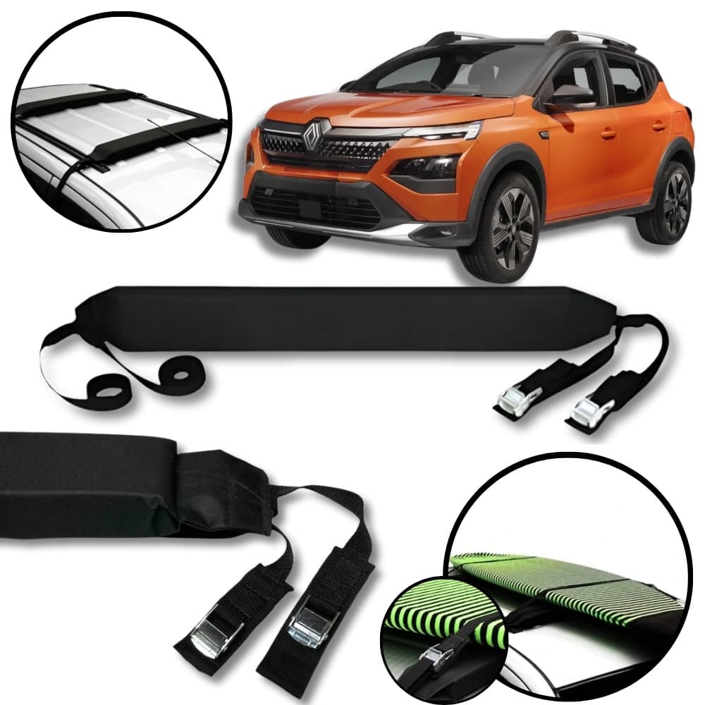 Rack Teto Prancha Surf Carro Com Cinta Renault Kardian
