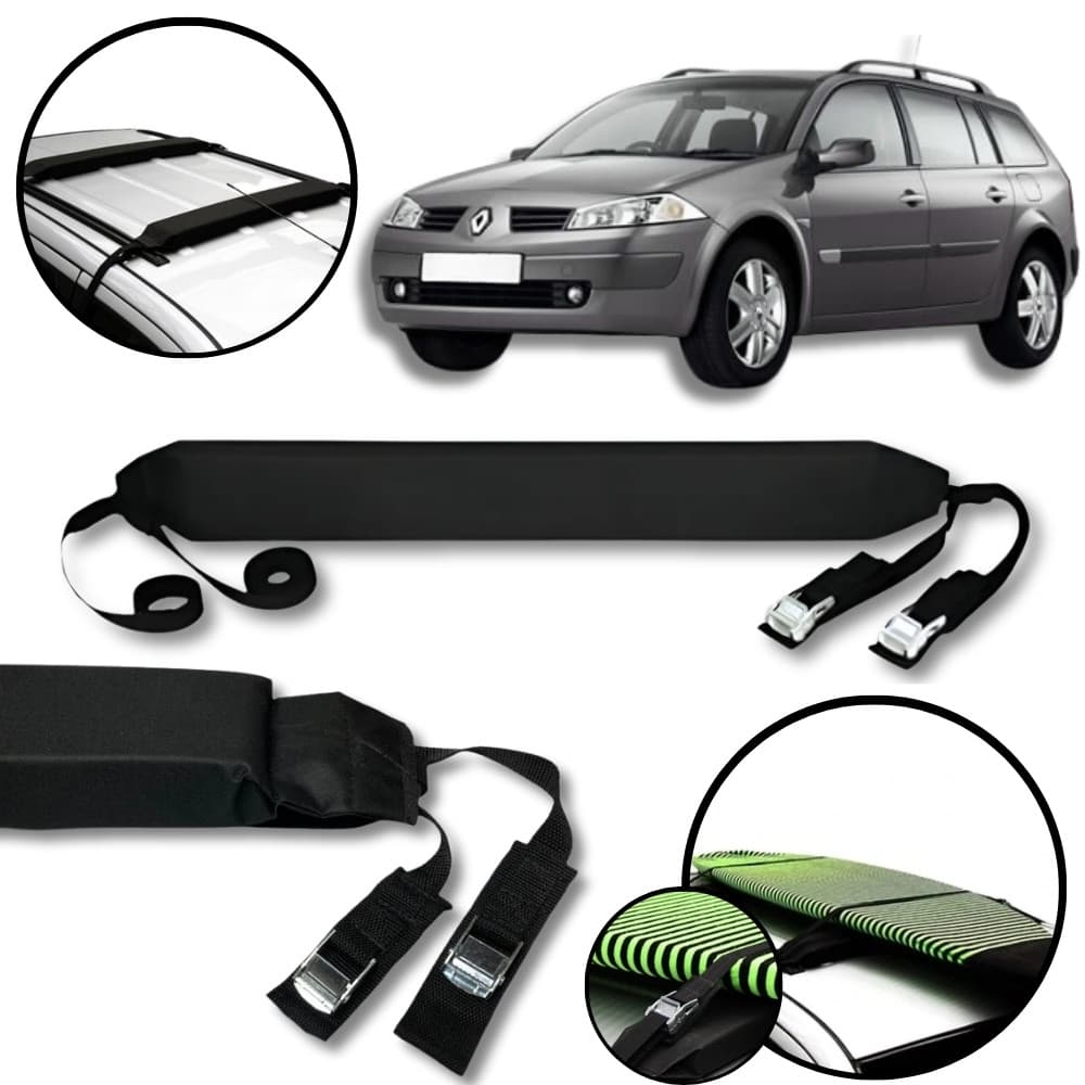 Rack Teto Prancha Surf Carro Com Cinta Renault Megane