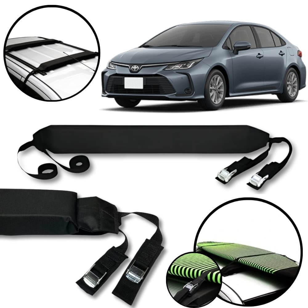 Rack Teto Prancha Surf Carro Com Cinta Toyota Corolla