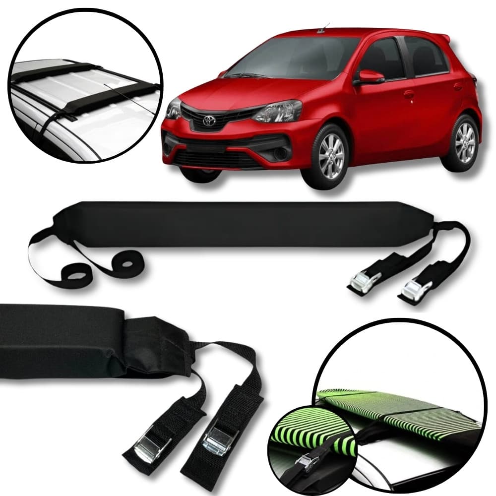 Rack Teto Prancha Surf Carro Com Cinta Toyota Etios