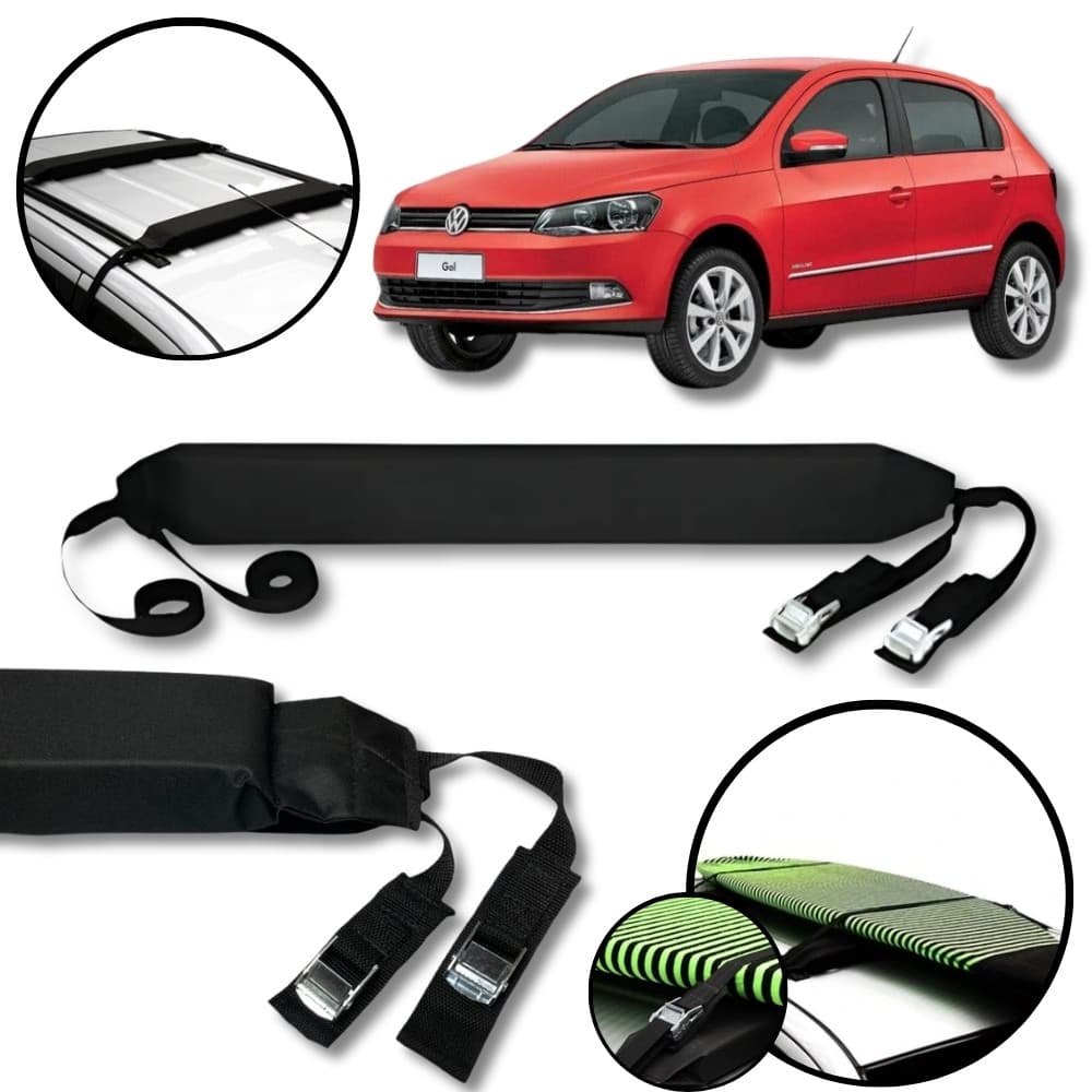 Rack Teto Prancha Surf Carro Com Cinta Volkswagen Gol g6