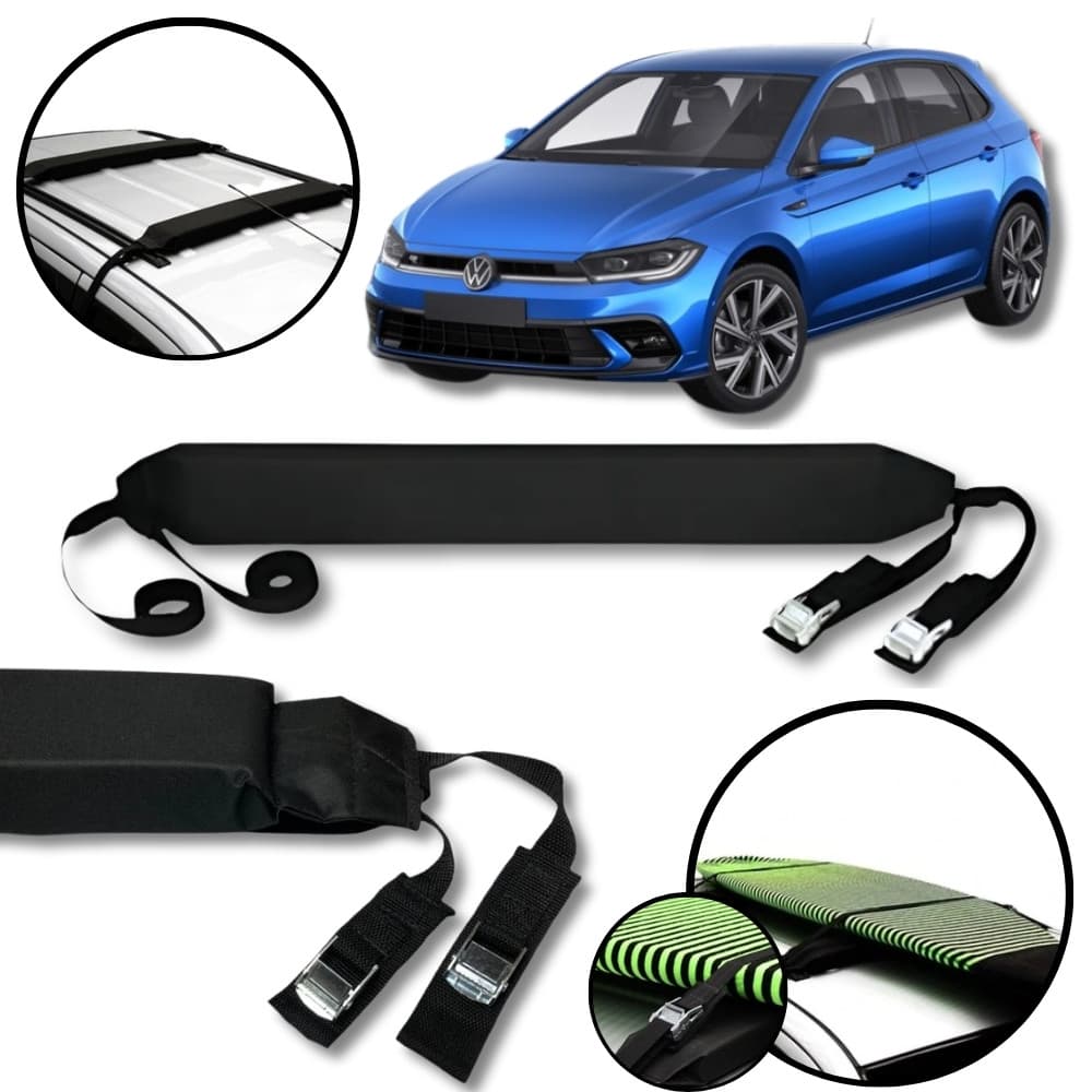 Rack Teto Prancha Surf Carro Com Cinta Volkswagen Polo
