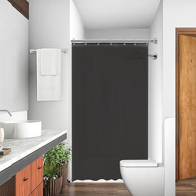 Cortina Para Box Banheiro Liso Com Gancho em Poliester 138x198cm ( Largura x Altura )