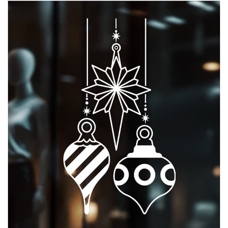 Adesivo de Natal Vitrine Enfeites de Natal