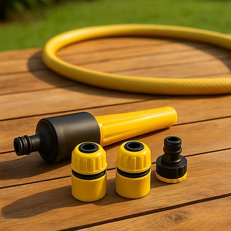 Kit Esguicho+ Adaptador +2 Conectores Torneira Mangueira de Jardim Pressão Agua