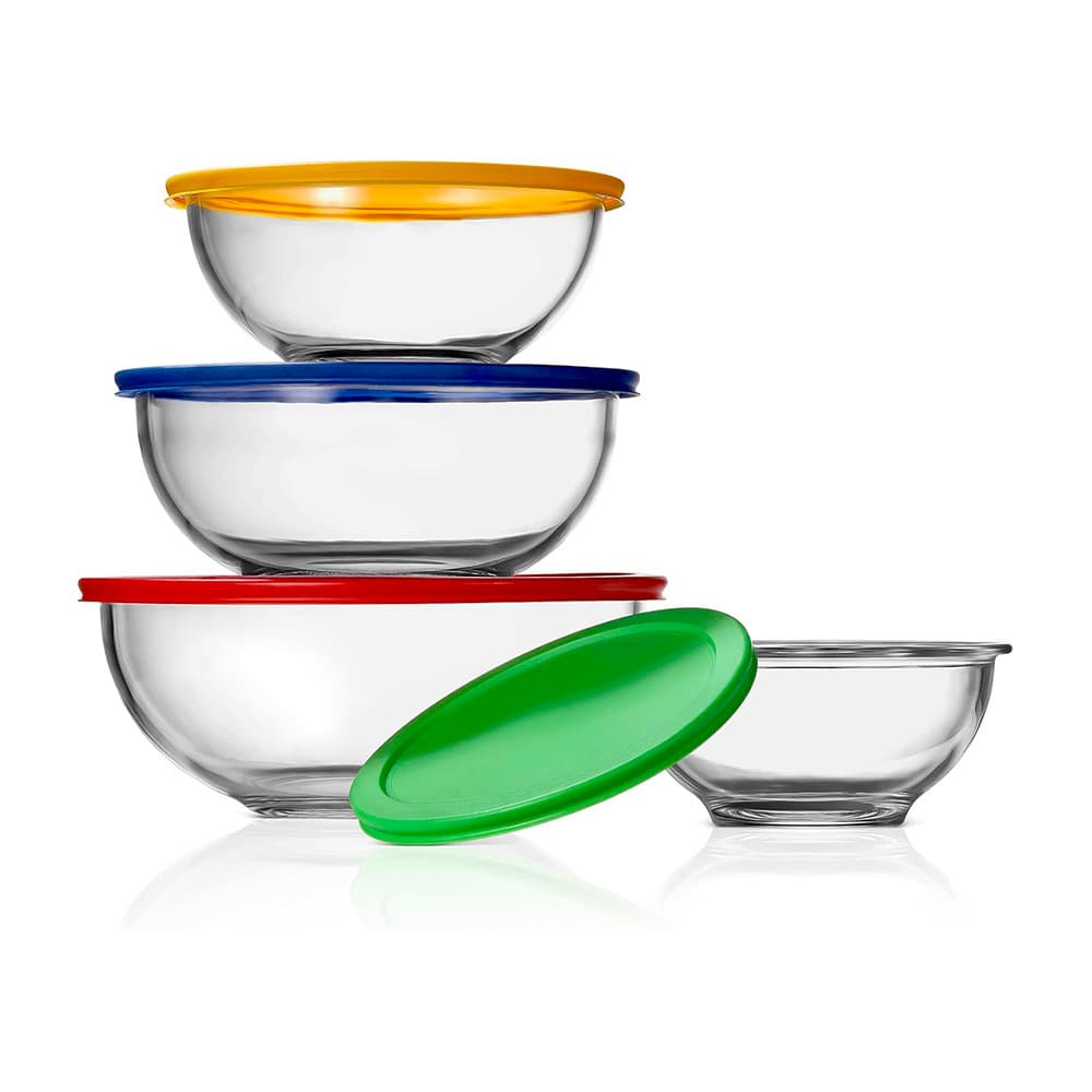 Pote Tigela Vidro Borosilicato Life 4 Pçs Tampa PE Hermética