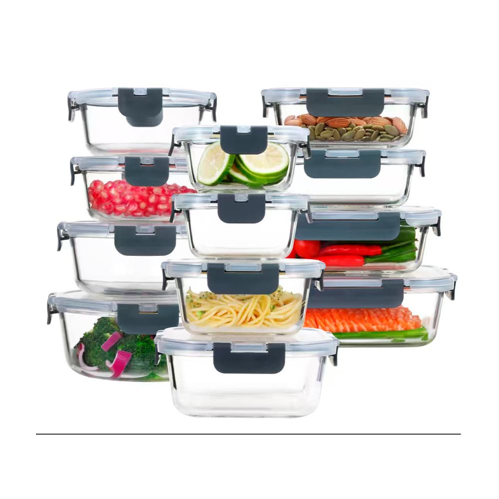 Potes Vidro Borosilicato Life 12 Pçs Tampa Hermética Marmita