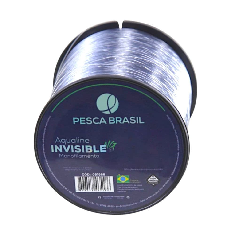 Linha de pesca 500m Aqualine Invisible Pesca Brasil 0,20mm monofilamento transparente