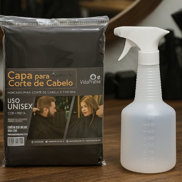 ✨🔥💥⚡Capa Para Cortar Cabela + Borrifador-MANTENHA ROUPAS E AMBIENTE LIMPOS ENQUANTO CORTA O CABELO COM FACILIDADE!