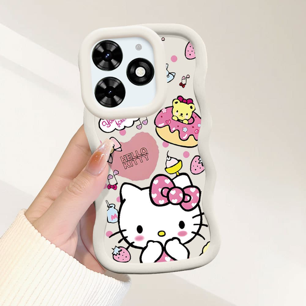 Capinha Para Infinix Smart 8 Pro HD Plus Hot 40i Capa De Silicone Ondulada Fofa MKL0223