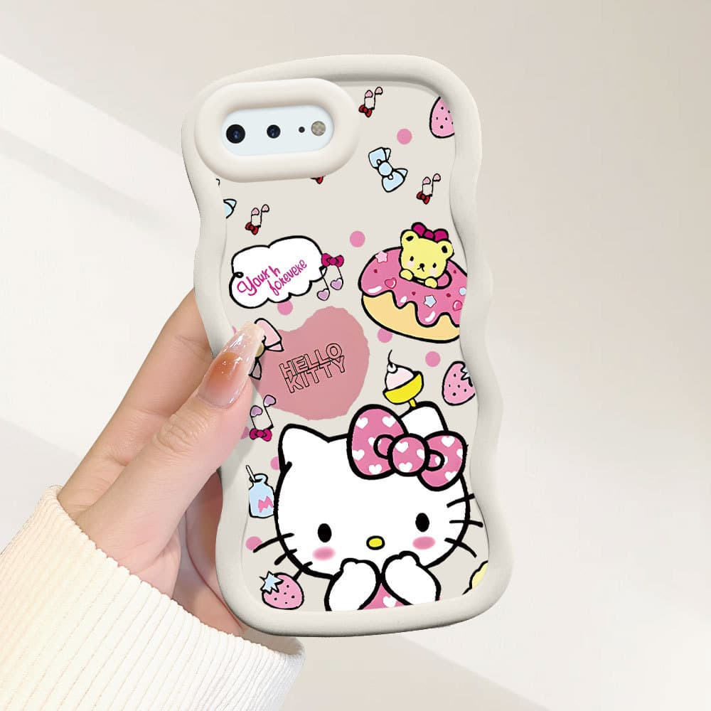 Capinha Para iPhone 7 8 6 6S Plus Capa De Silicone Ondulada Fofa MKL0223
