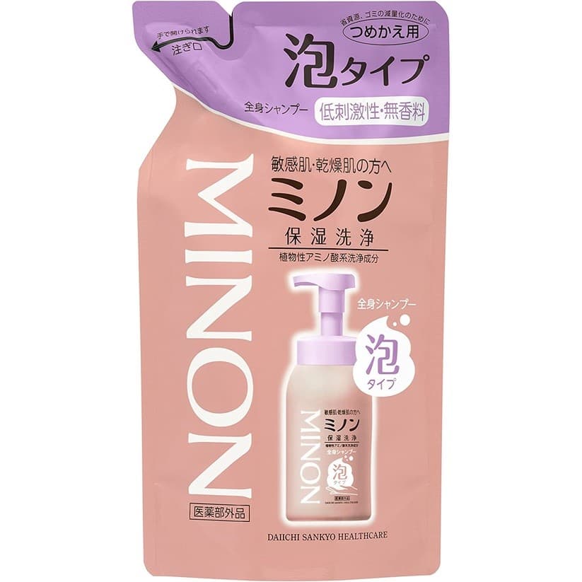 Refil de 400ml diretamente da Daiichi Sankyo Healthcare Minon, shampoo corporal em espuma, importado do Japão.