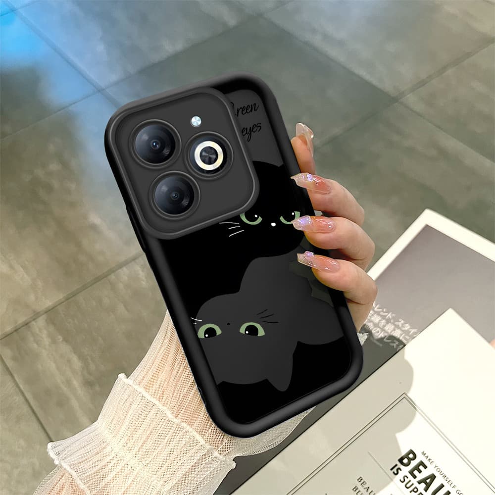 Capinha Para Infinix Smart 8 Pro HD Plus Hot 40i Tecno Spark 20 20C Pop 8 Go 2024 Preta Silicone De Celular Capa TY5557