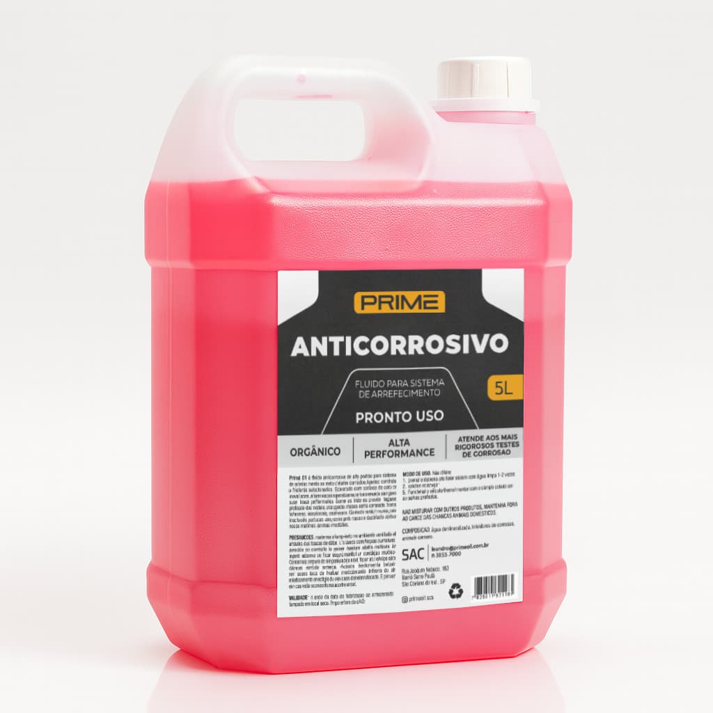 Fluido Aditivo Para Radiador Pronto Uso 5 Litros Rosa Orgânico Anticorrosivo Sistema Arrefecimento