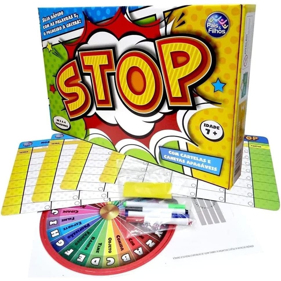 Brinquedo Jogo Stop De Tabuleiro - Pais E Filhos