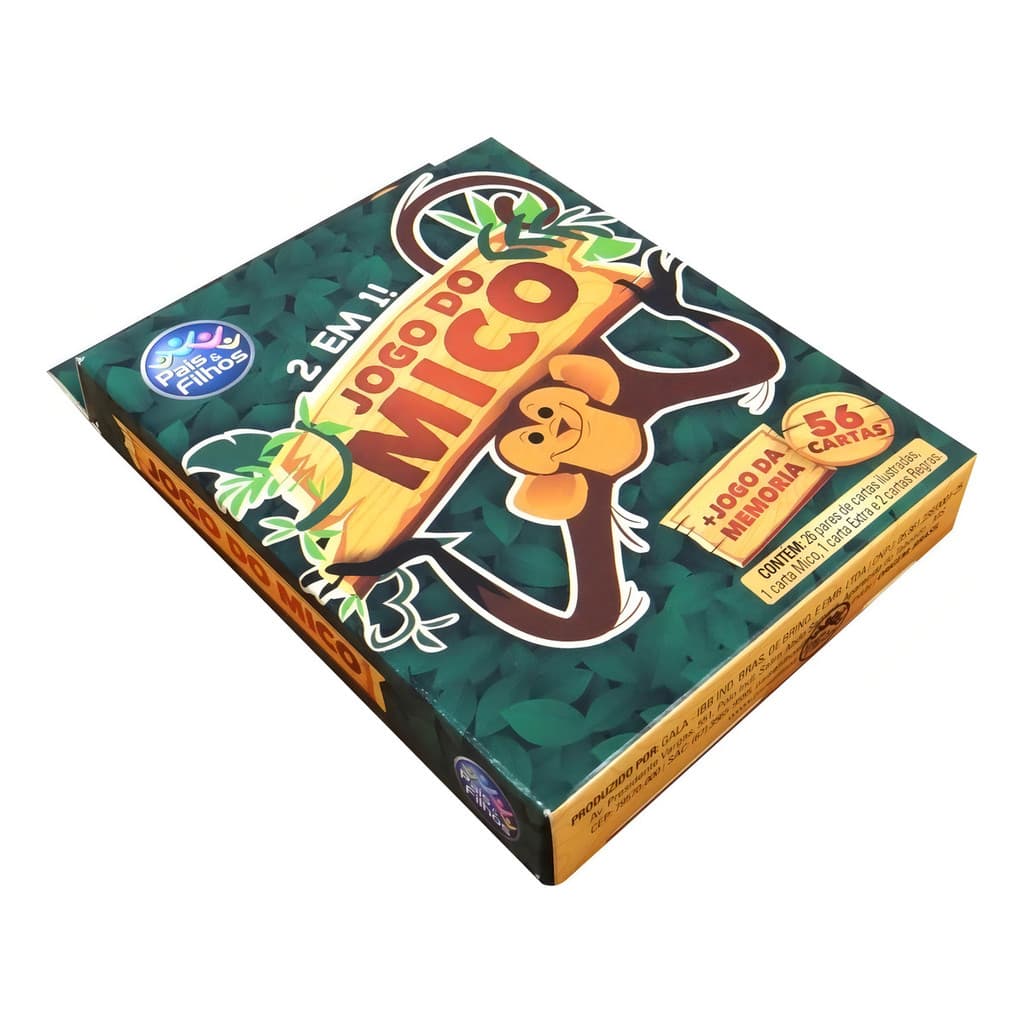 Brinquedo Jogo Do Mico + Jogo Da Memória 56 Cartas no Total - Pais e Filhos