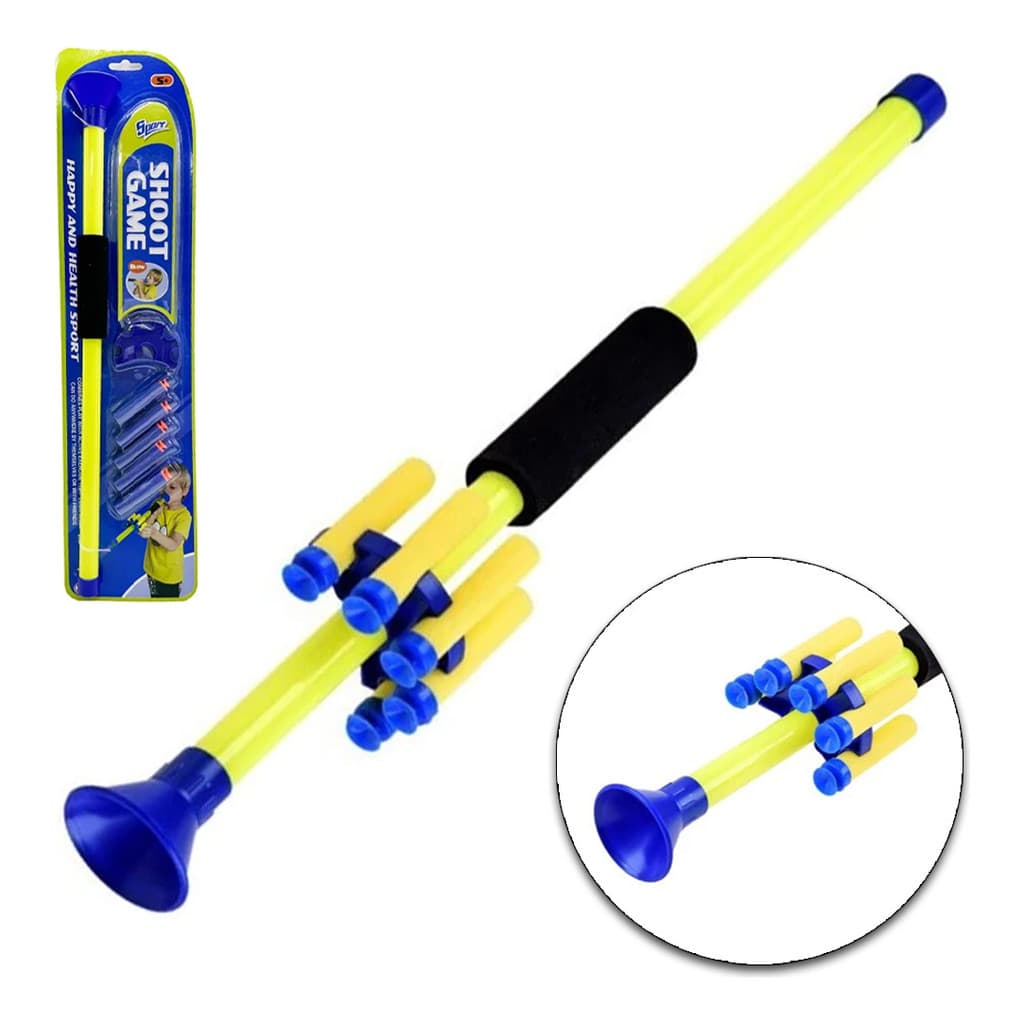 Shoot Game Zarabatana Lança Dados De Espuma Com Ventosa Amarelo