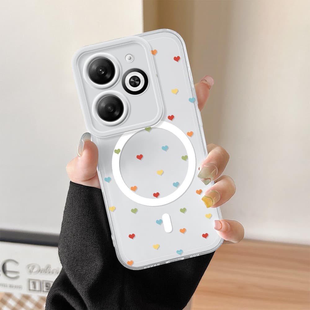 Capinha Capa Para Infinix Smart 8 Pro HD Plus Hot 40i Bonito Coração Transparente Silicone De Celular 0206TSY