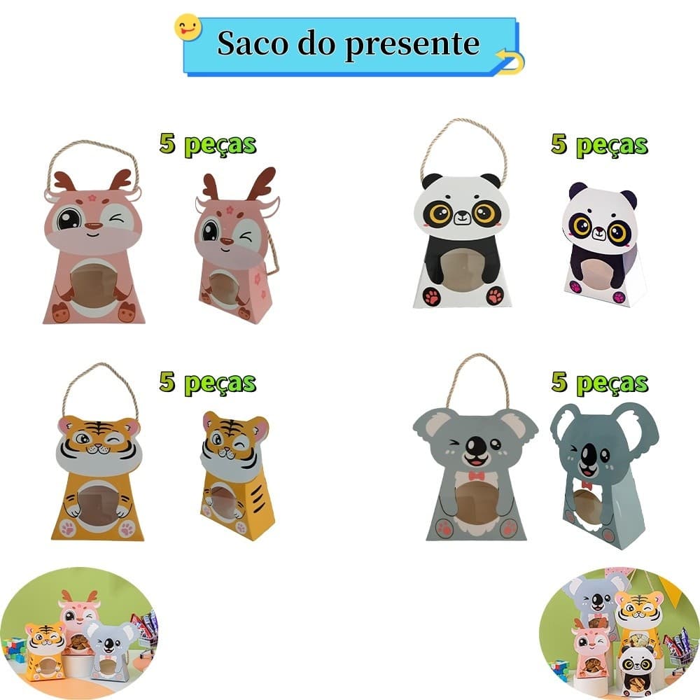 15.5x10.4x5.2cm, saco de presente de 20 peças, saco de papel portátil de quatro padrões, adequado para livros, cosmético