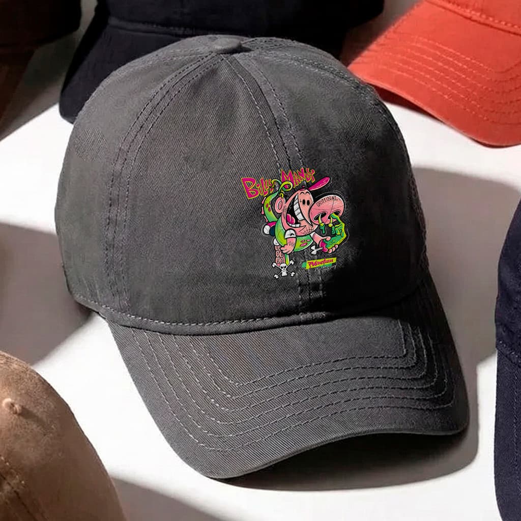 Boné Aba Curva Porco Cartoon Desenho Engraçado Skate Unissex Ajustável Streetwear Preto