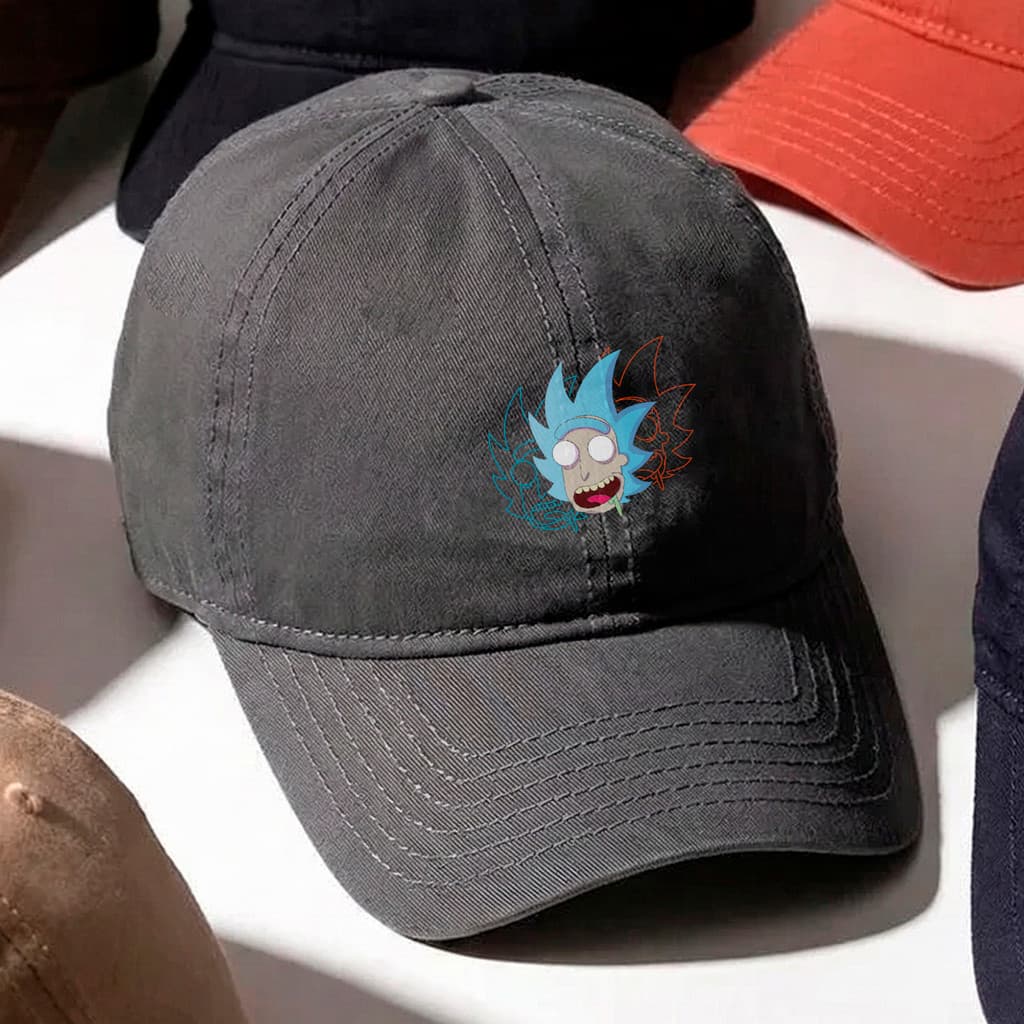 Boné Strapback Rick Sanchez Portal Gun Rick and Morty Unissex Ajustável Streetwear Preto