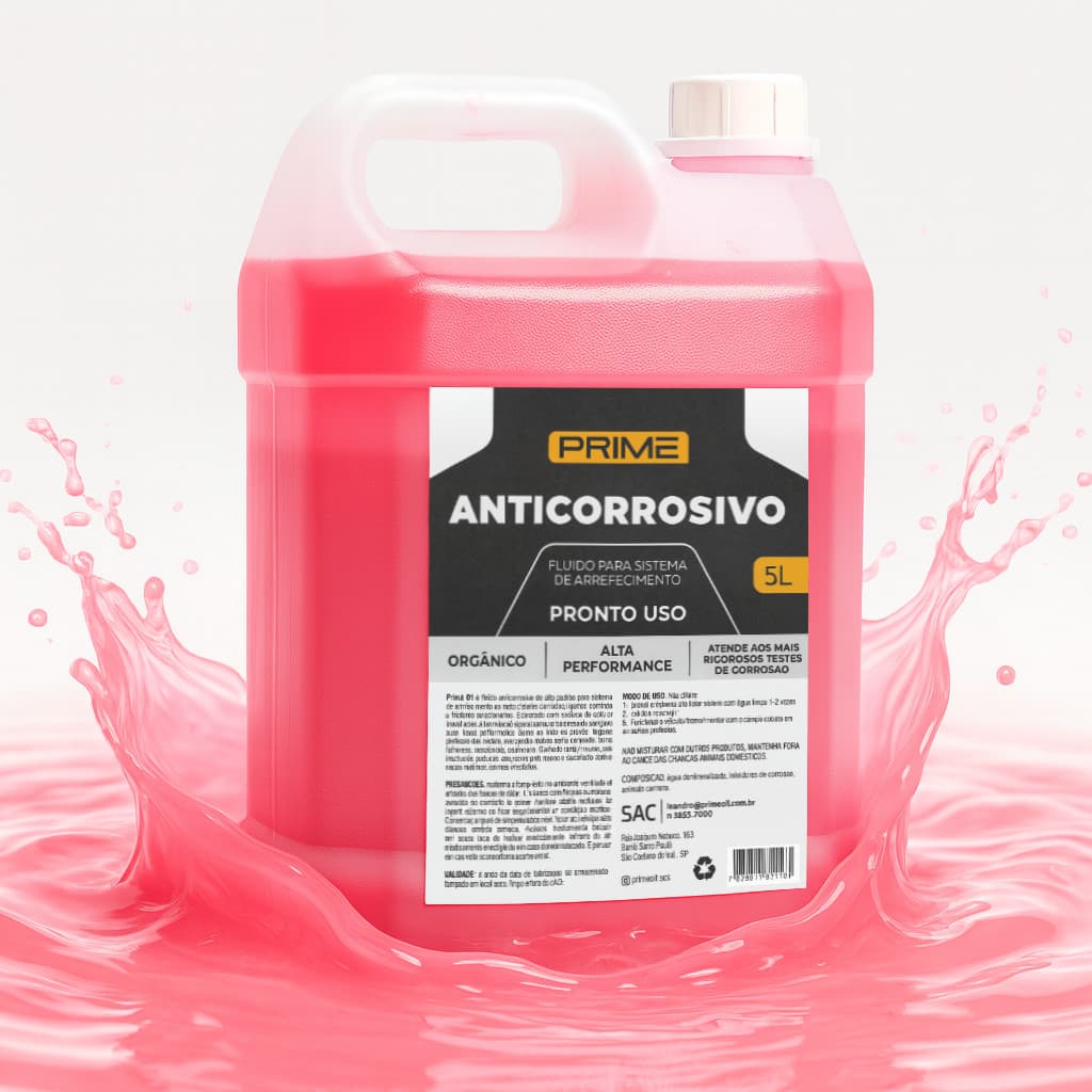 Fluido Aditivo Radiador Refrigerante Anticorrosivo Anticongelante Antifervura 5L Rosa Proteção