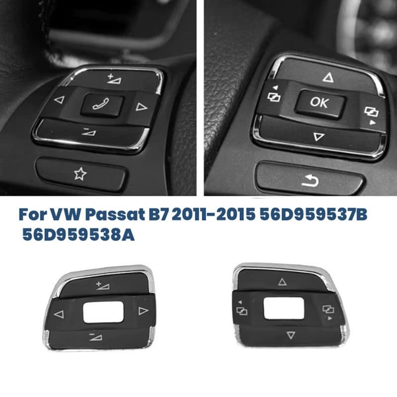 Tampa Do Interruptor Volante Carro Multif , Botão De Controle De Volume , Guarnição Para VW Passat B7 2011-2015 56d95953