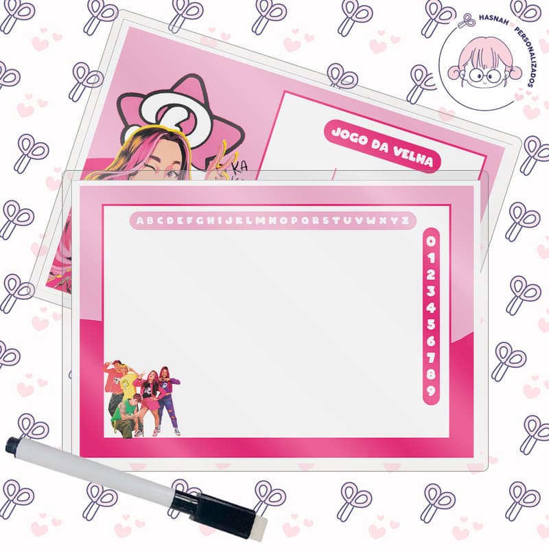 Lousa Mágica + Caneta Com Apagador Tema Emily Vick Festa Infantil Lembrancinha