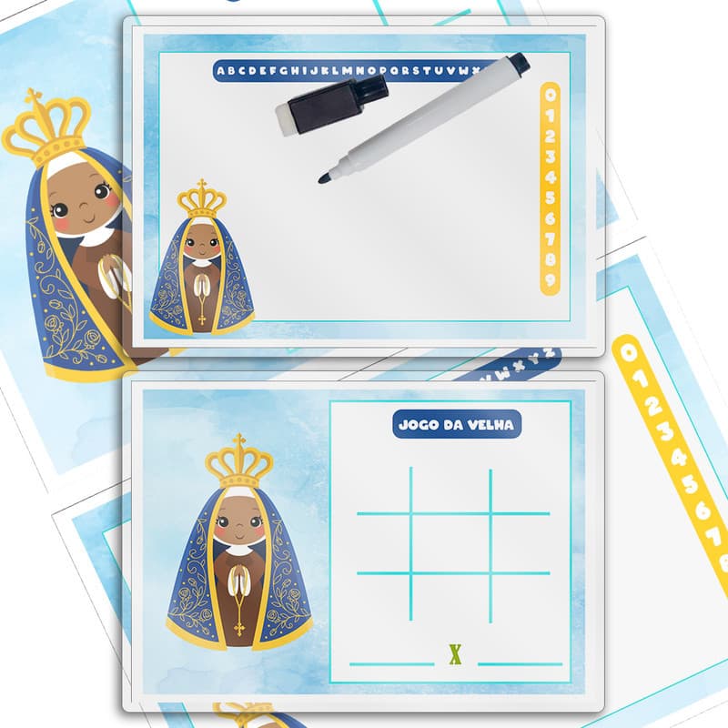 Lousa Mágica Para Festa Infantil Lembrancinha Nossa Senhora De Aparecida Infantil + Caneta Que Apaga
