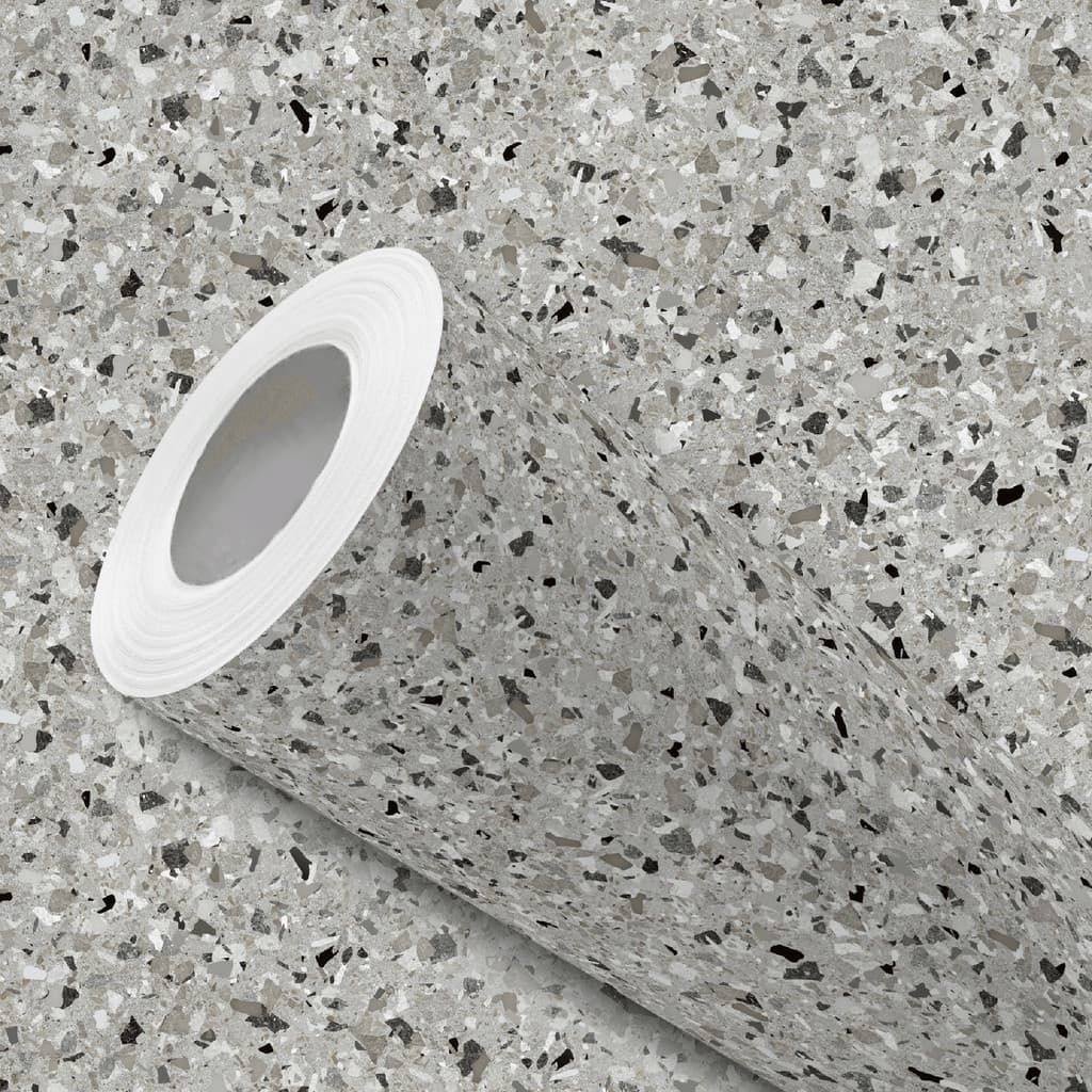 Papel de Parede Adesivo Resistente Pedra Granilite Tons Cinza Fácil Aplicação