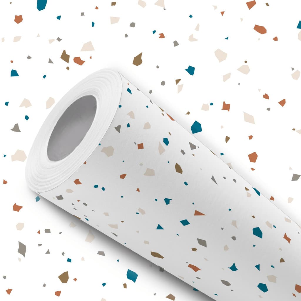 Papel de Parede Vinílico Resistente Branco Granilite Colorido Fácil de Aplicar