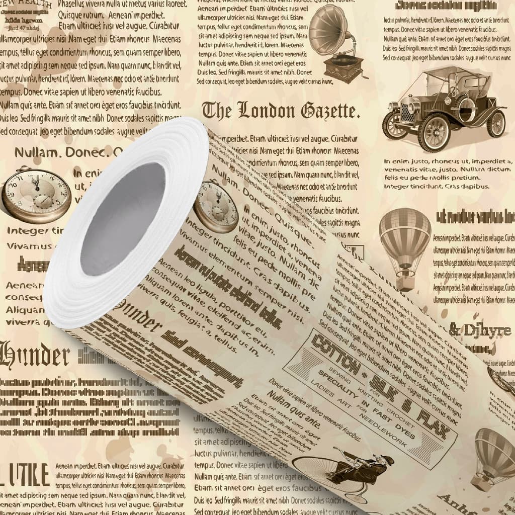 Papel de Parede Vinílico Resistente Jornal Vintage Retrô Fácil de Aplicar