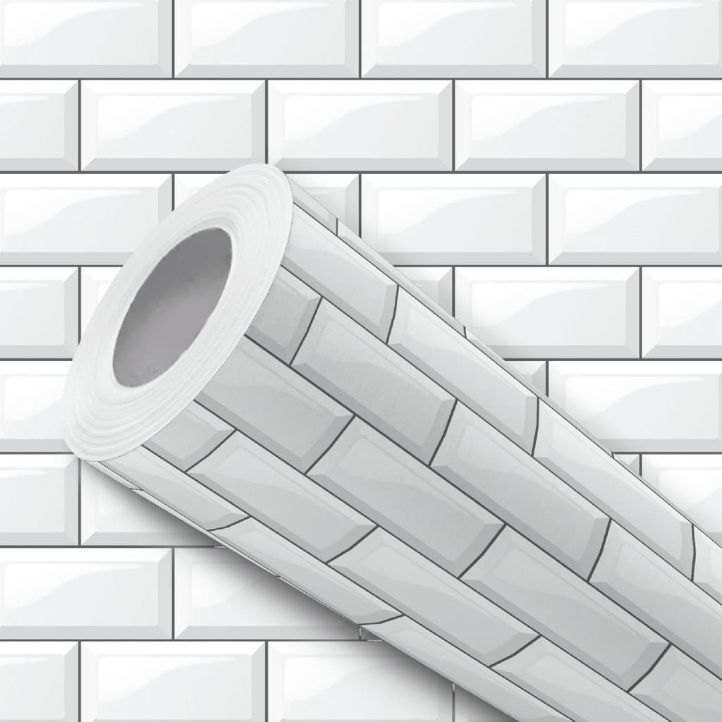 Papel de Parede Vinílico Adesivo Branco Tijolinho Moderno Fácil de Aplicar