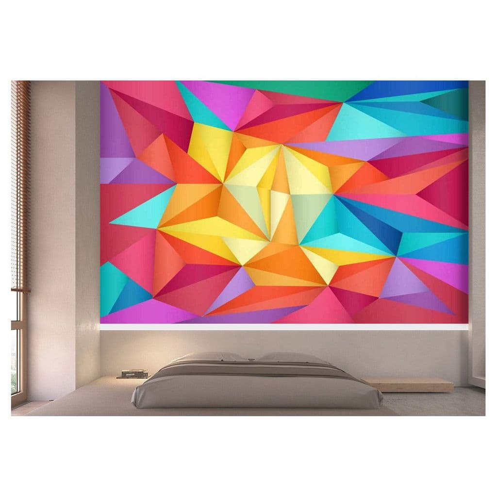 Papel de parede Adesivo Colorido geométrico moderno abstrato m² várias medidasGMT 130