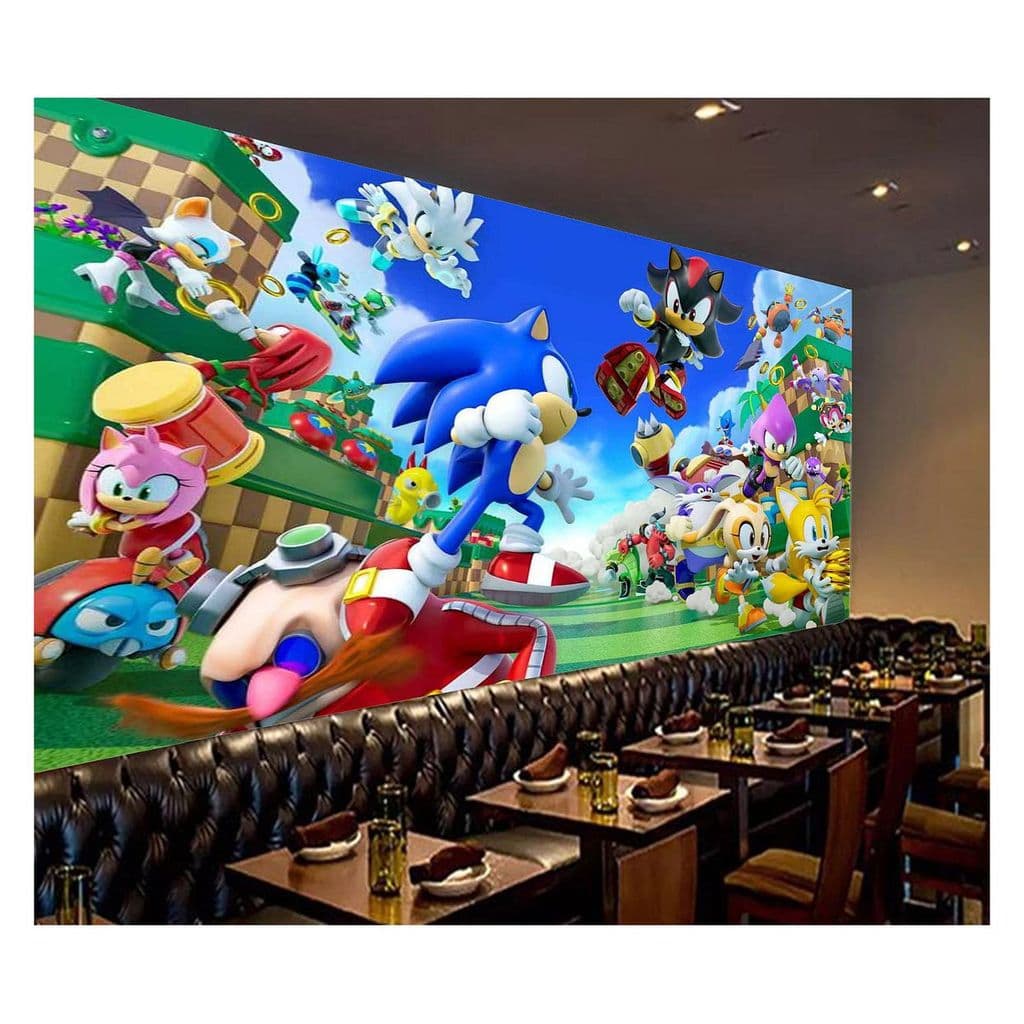 Papel de parede Adesivo Sonic tails shadow knuckles m² várias medidasSNC 008