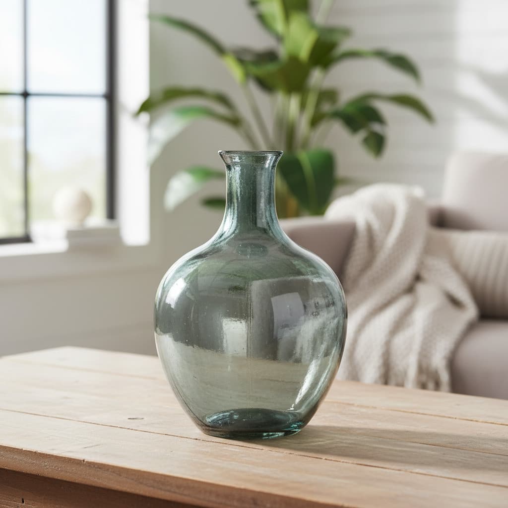 Vaso Decorativo De Vidro De 11cm Liso Para Decoração Flores Fumê