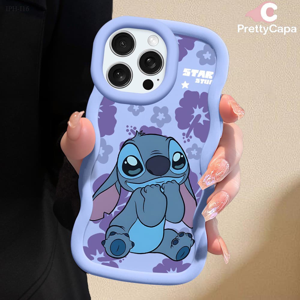 Capa Stitch Para iPhone 16 15 14 13 12 11 8 7 6 6S X XS XR 16E SE Pro Max Plus Capinha Macio Case 0099 MKL