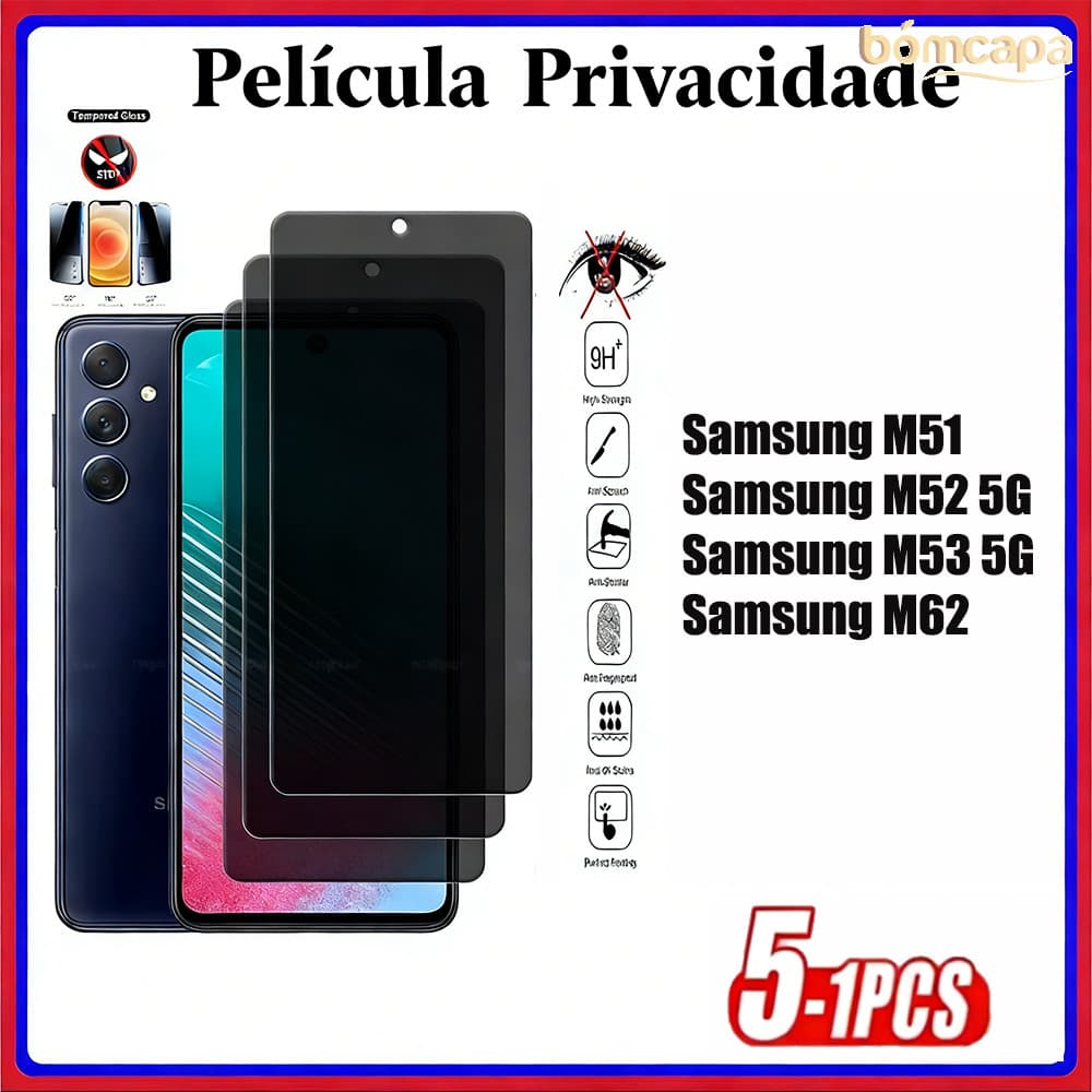 Kit Película Cerâmica Para Samsung Galaxy M53 M52 M51 M62 4G 5G Películas Privacidade Tela Macia 3D