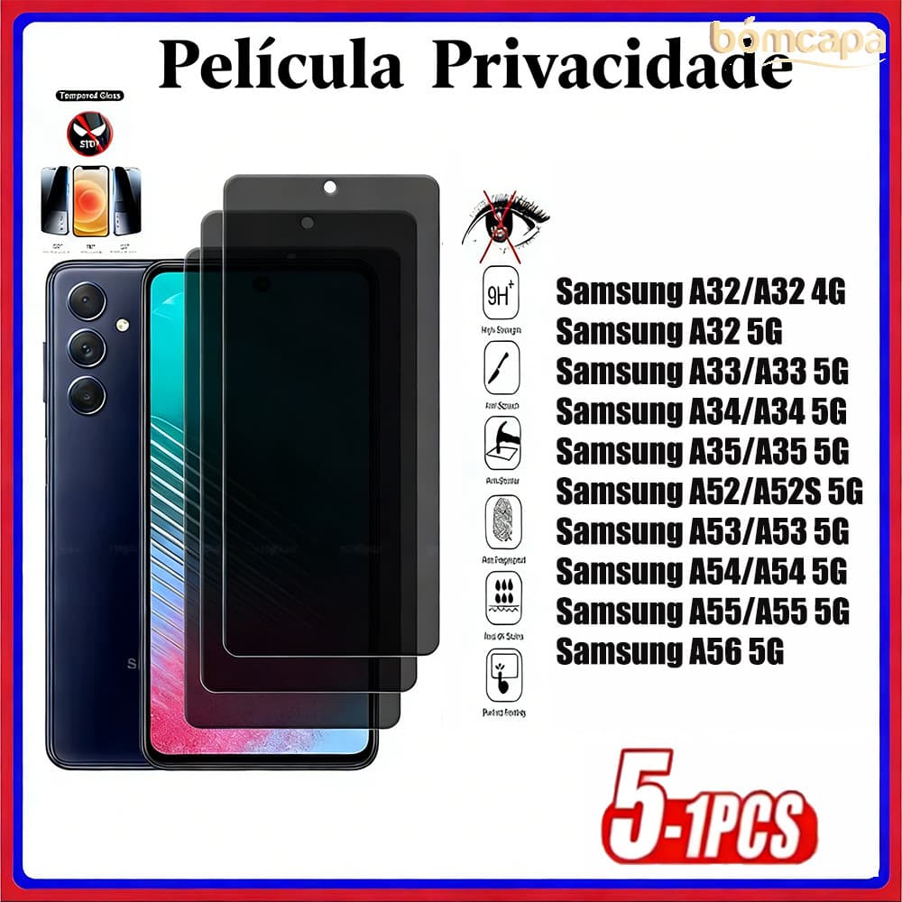 Kit Película Cerâmica Para Samsung Galaxy A56 A55 A54 A32 A35 A34 A52 A52S A33 4G 5G Películas Privacidade Tela Macia 3D