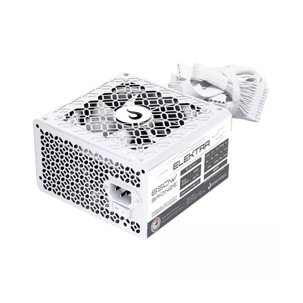 Fonte Gamer Rise Mode Elektra 650W 80 Plus Bronze PFC Ativo Branco - RM-PSU-ELK-650-W