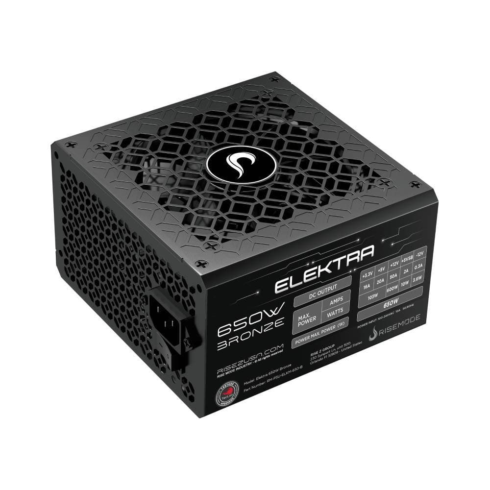 Fonte Gamer Rise Mode Elektra 650W 80 Plus Bronze PFC Ativo Full Modular - RM-PSU-ELKM-650-B